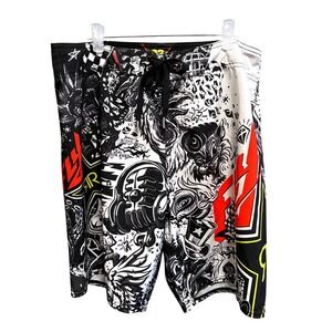 Fly Racing + Rockstar Energy Drink Board Shorts Men Size 32